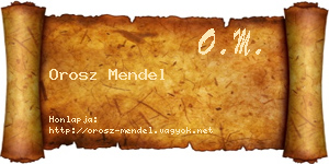 Orosz Mendel névjegykártya